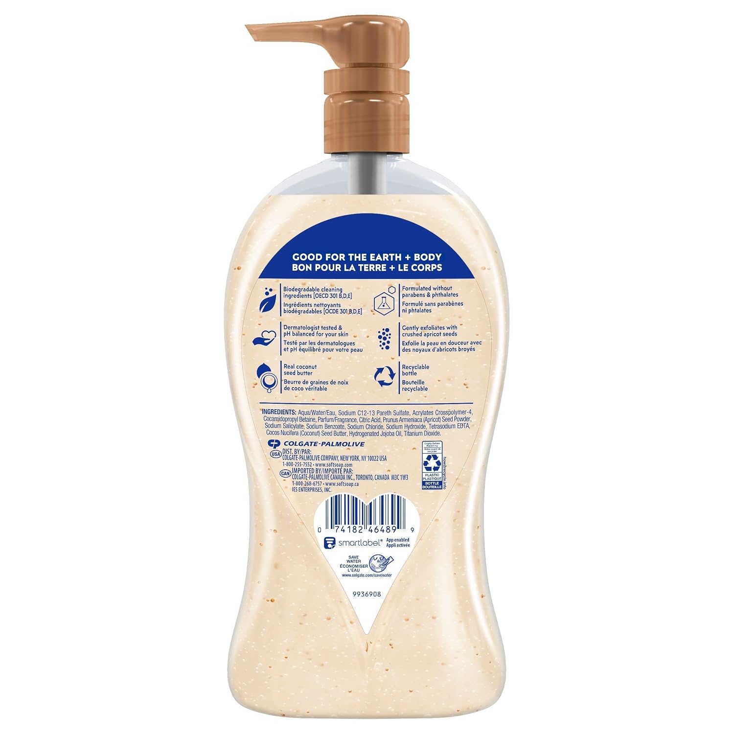 image:imageSoftsoap Body Wash Pump Coconut Butter Scrub Exfoliating Body Wash 32 Ounce Pack of 1 WHITE Package May VaryCoconut Scrub