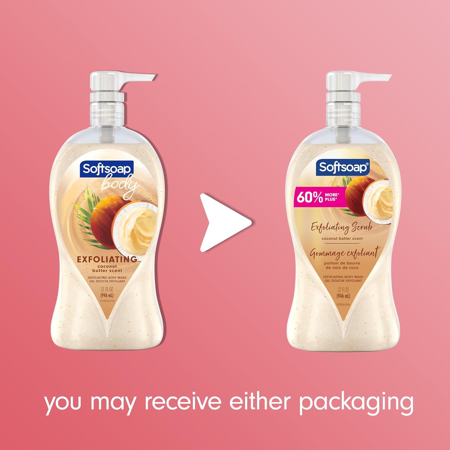 image:imageSoftsoap Body Wash Pump Coconut Butter Scrub Exfoliating Body Wash 32 Ounce Pack of 1 WHITE Package May VaryCoconut Scrub