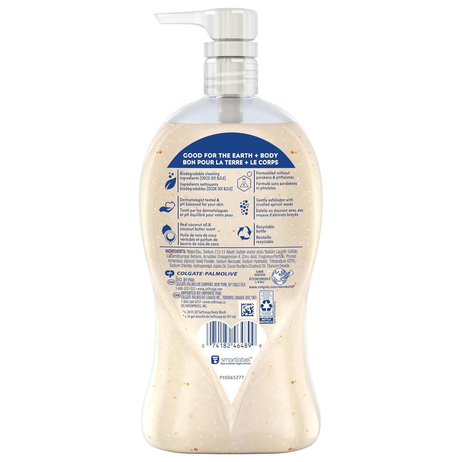 image:imageSoftsoap Body Wash Pump Coconut Butter Scrub Exfoliating Body Wash 32 Ounce Pack of 1 WHITE Package May VaryCoconut Scrub