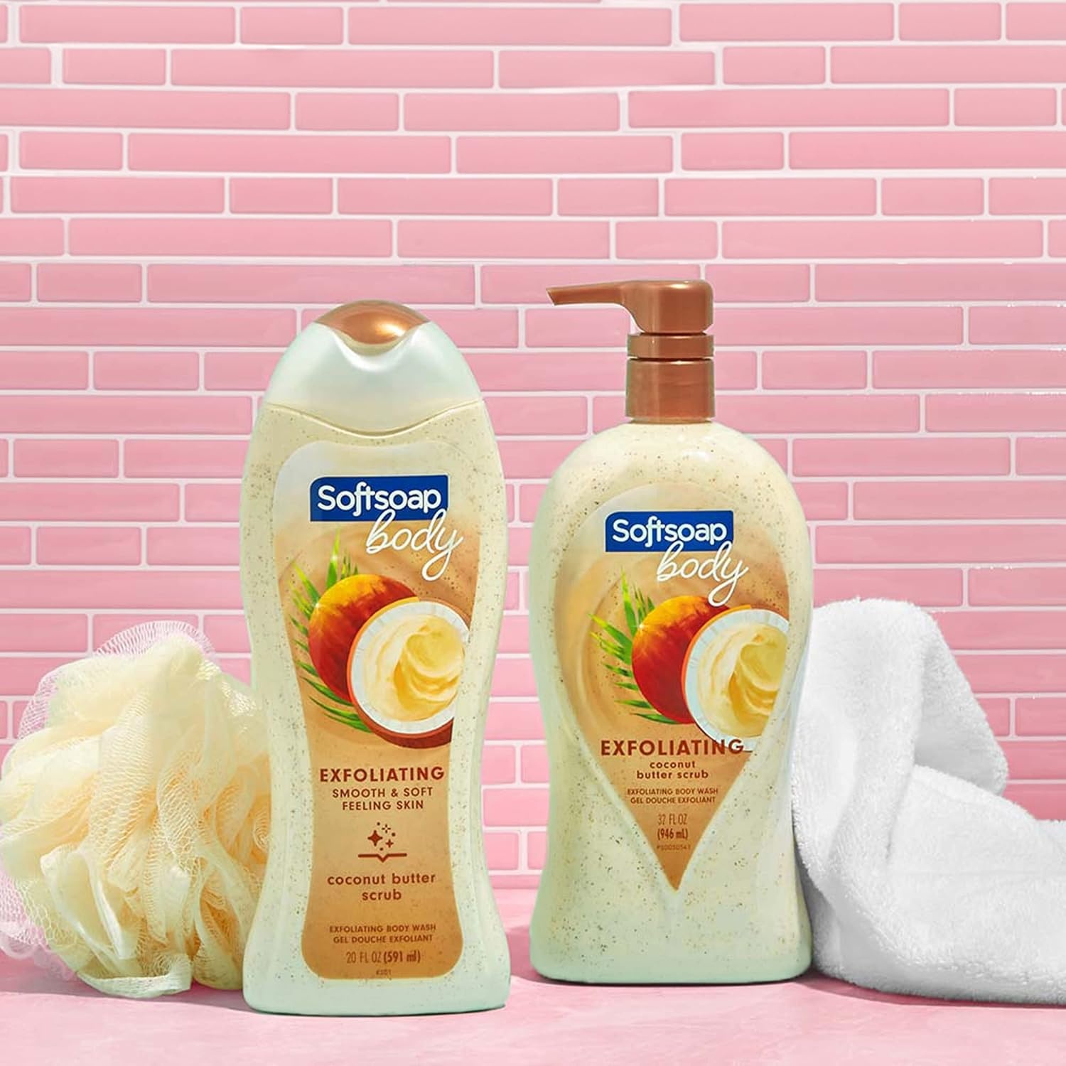 image:imageSoftsoap Body Wash Pump Coconut Butter Scrub Exfoliating Body Wash 32 Ounce Pack of 1 WHITE Package May VaryCoconut Scrub
