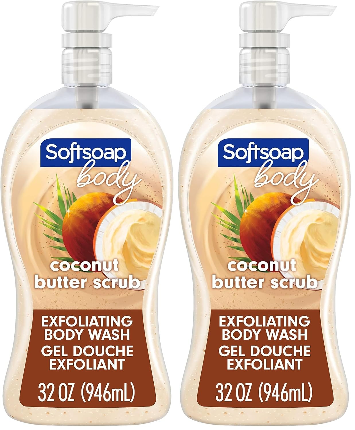 image:imageSoftsoap Body Wash Pump Coconut Butter Scrub Exfoliating Body Wash 32 Ounce Pack of 1 WHITE Package May VaryCoconut Scrub
