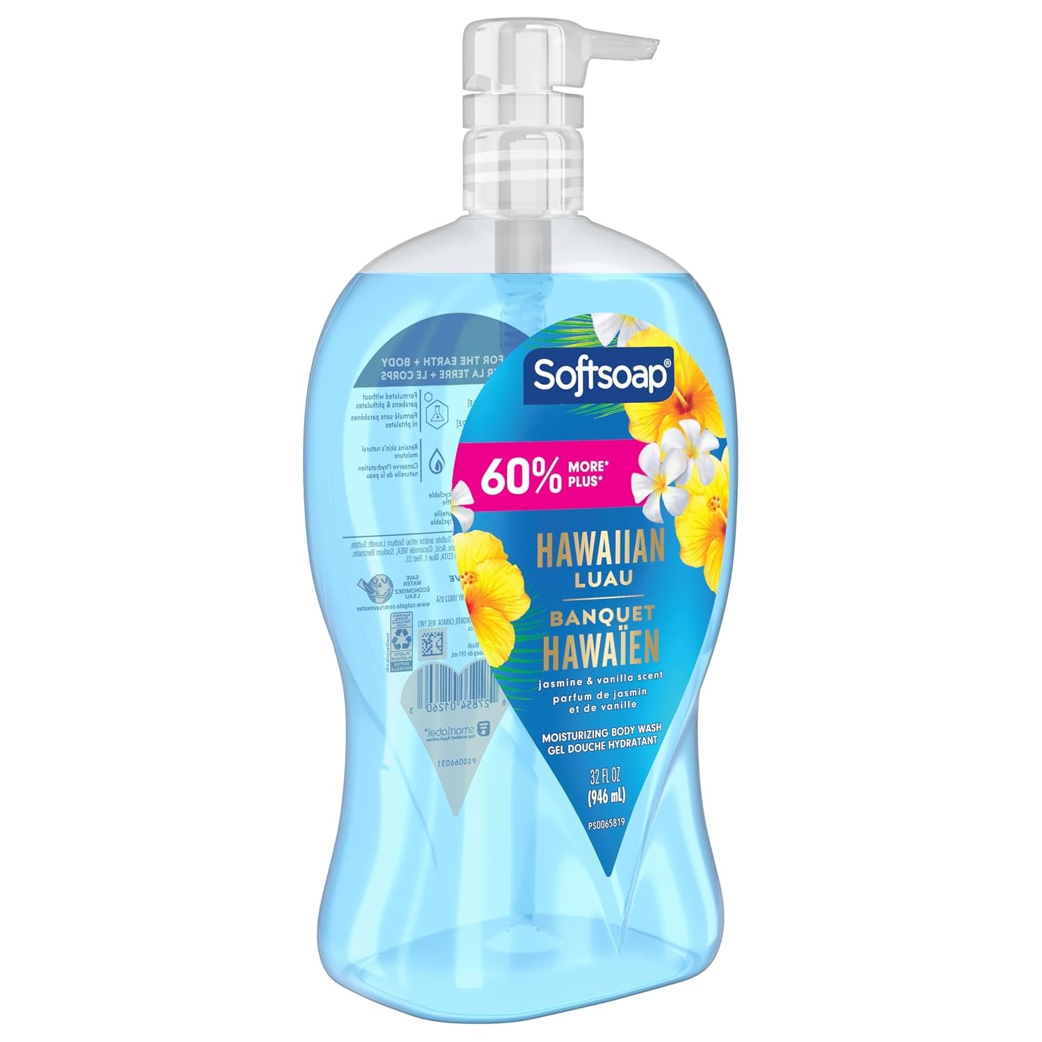 image:imageSoftsoap Body Wash Pump Coconut Butter Scrub Exfoliating Body Wash 32 Ounce Pack of 1 WHITE Package May VaryHawaiian Luau