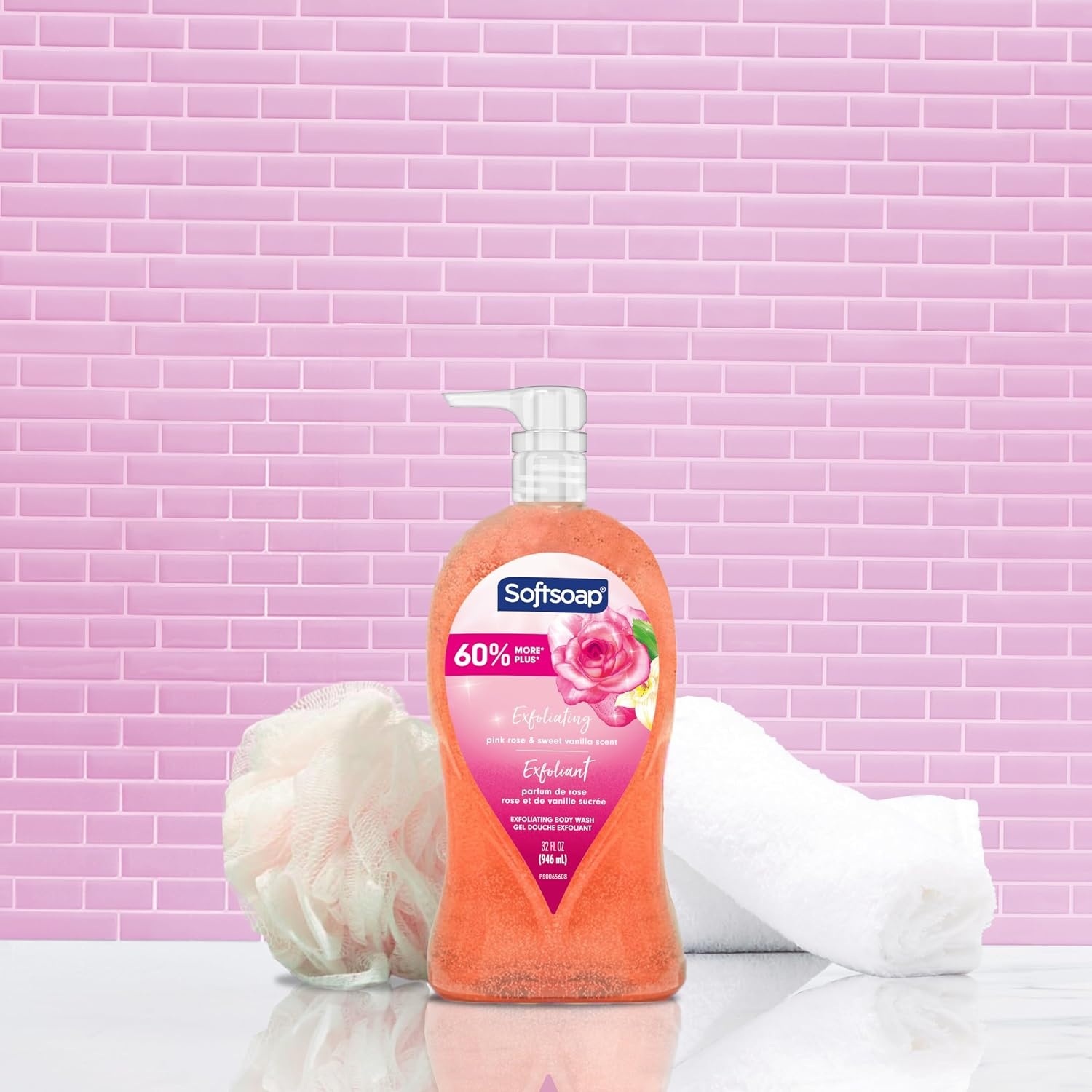 image:imageSoftsoap Body Wash Pump Coconut Butter Scrub Exfoliating Body Wash 32 Ounce Pack of 1 WHITE Package May VaryPink Rose Vanilla