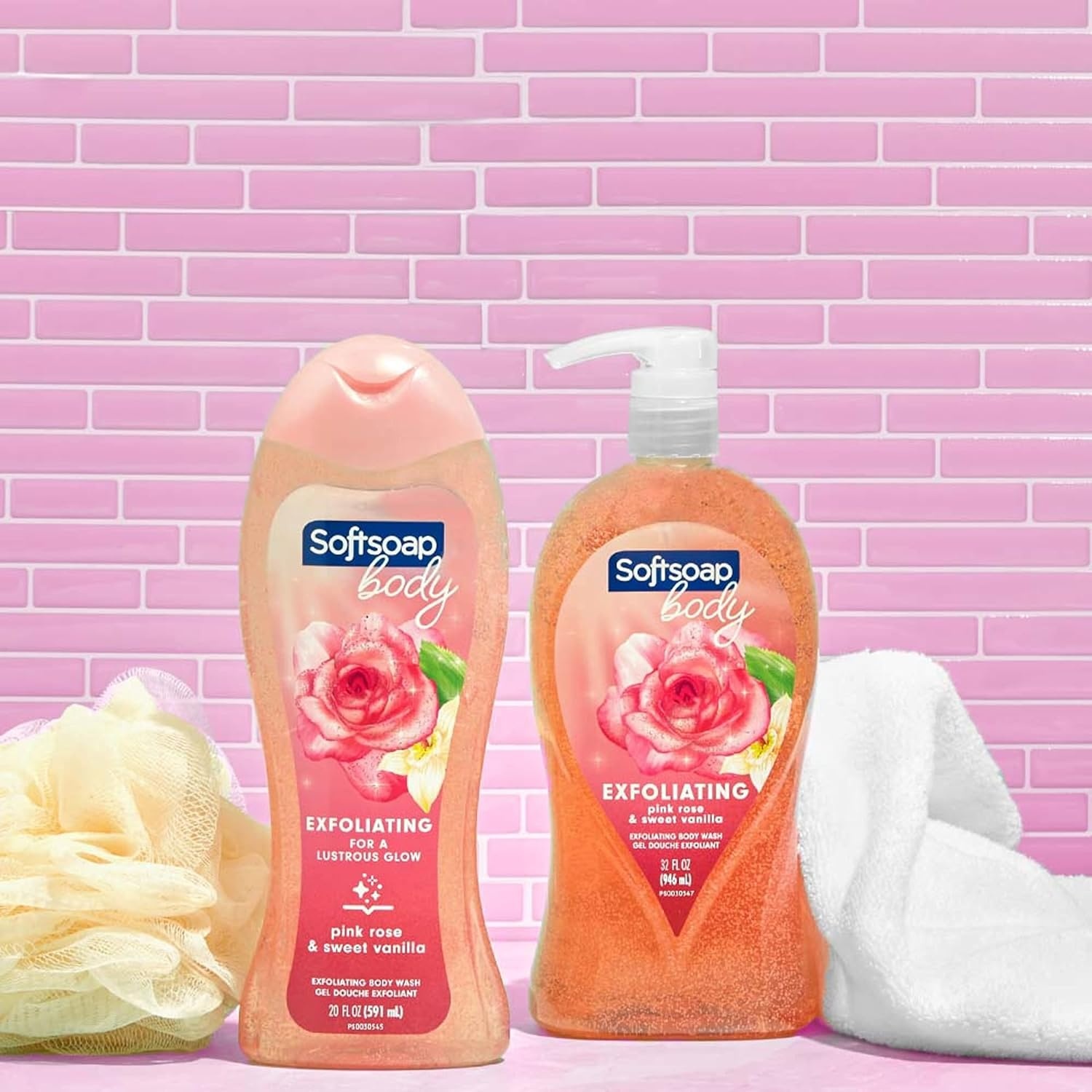 image:imageSoftsoap Body Wash Pump Coconut Butter Scrub Exfoliating Body Wash 32 Ounce Pack of 1 WHITE Package May VaryPink Rose Vanilla