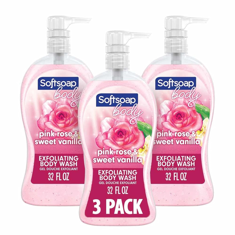image:imageSoftsoap Body Wash Pump Coconut Butter Scrub Exfoliating Body Wash 32 Ounce Pack of 1 WHITE Package May VaryPink Rose Vanilla